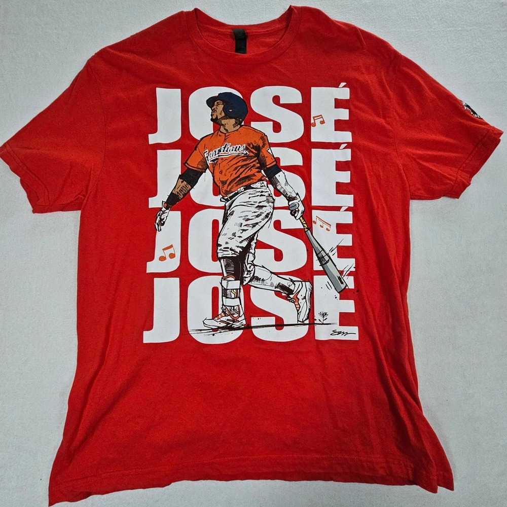 Gildan Softstyle Jose Ramirez Cleveland Guardians Red T-Shirt Mens XL Baseball
